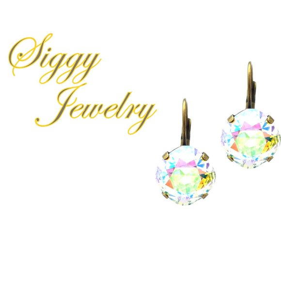 Siggy Jewelry Jewelry - Swarovski Crystal AB Cushion Cut Drop Earrings